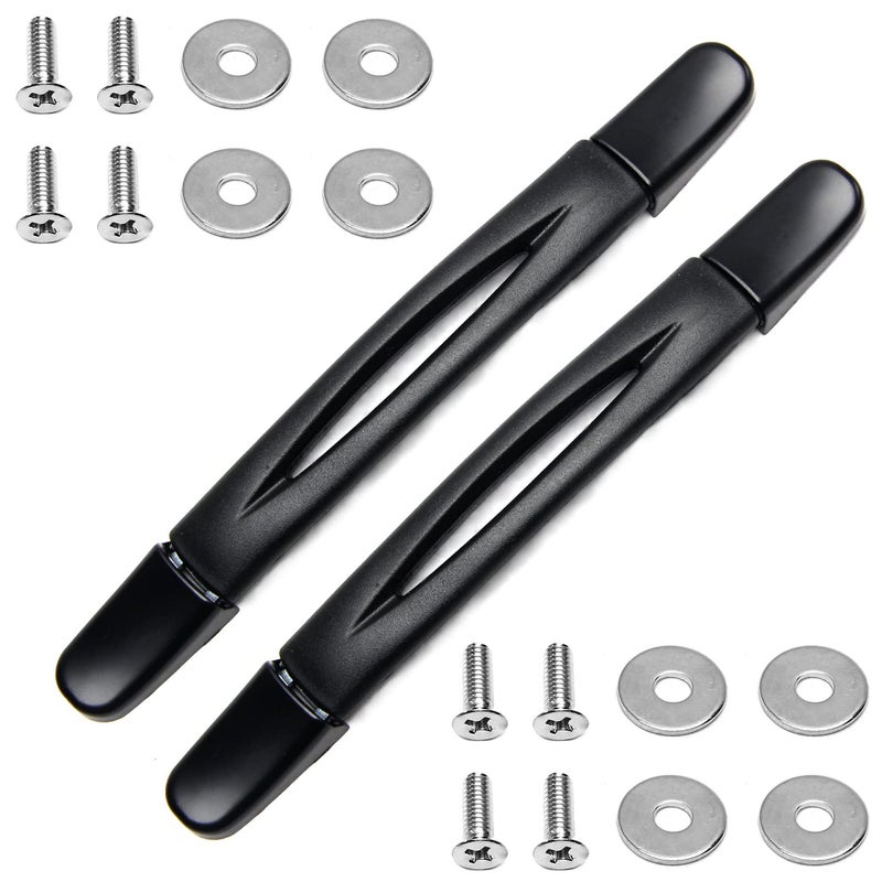 MroMax 2Pcs Luggage Handle 9.06" x 0.98" (L x W) Plastic Pull Handle Grip Replacement 230mm x 25mm for Luggage Suitcase Box Black Tone - Image 1